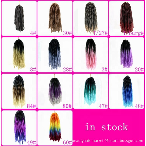 synthetic hair colored 30strands ombre spring twist curl hair weave crochet braid
